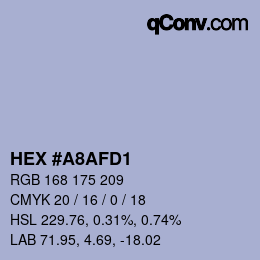 カラーコード: HEX #A8AFD1 | qconv.com