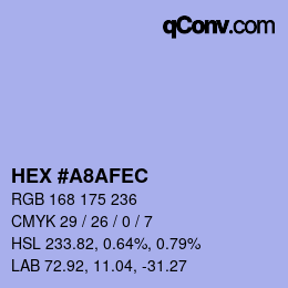 カラーコード: HEX #A8AFEC | qconv.com