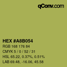 颜色代码: HEX #A8B054 | qconv.com