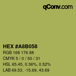 カラーコード: HEX #A8B058 | qconv.com