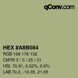 Color code: HEX #A8B084 | qconv.com