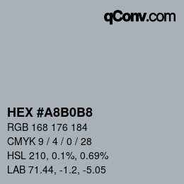 Color code: HEX #A8B0B8 | qconv.com