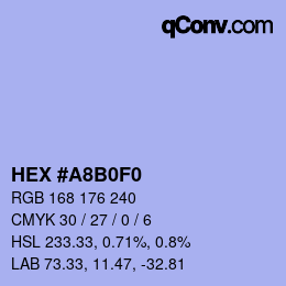 Color code: HEX #A8B0F0 | qconv.com