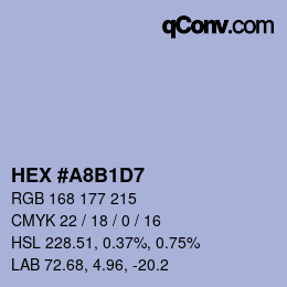 颜色代码: HEX #A8B1D7 | qconv.com