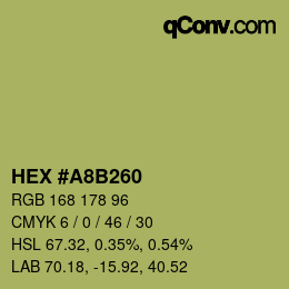 Color code: HEX #A8B260 | qconv.com