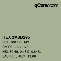 Farbcode: HEX #A8B295 | qconv.com