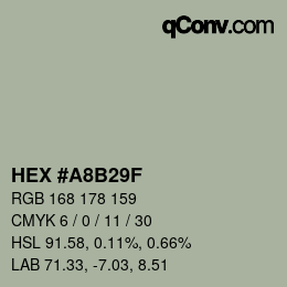 Color code: HEX #A8B29F | qconv.com
