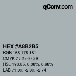 Color code: HEX #A8B2B5 | qconv.com