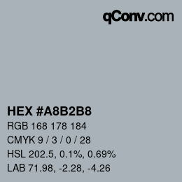 Color code: HEX #A8B2B8 | qconv.com