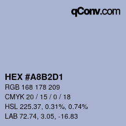 カラーコード: HEX #A8B2D1 | qconv.com