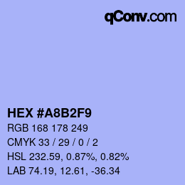 カラーコード: HEX #A8B2F9 | qconv.com