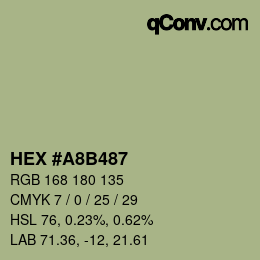 Color code: HEX #A8B487 | qconv.com