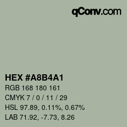 Color code: HEX #A8B4A1 | qconv.com