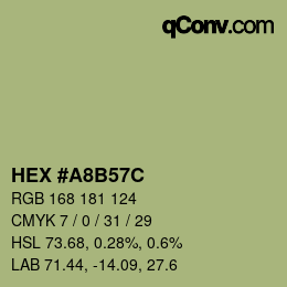 Color code: HEX #A8B57C | qconv.com