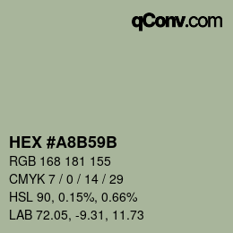 Color code: HEX #A8B59B | qconv.com