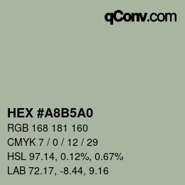 Color code: HEX #A8B5A0 | qconv.com