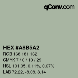 Color code: HEX #A8B5A2 | qconv.com