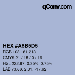 Color code: HEX #A8B5D5 | qconv.com