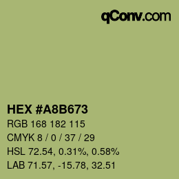 Color code: HEX #A8B673 | qconv.com