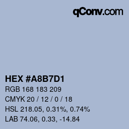 Farbcode: HEX #A8B7D1 | qconv.com
