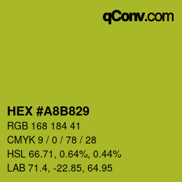 Color code: HEX #A8B829 | qconv.com