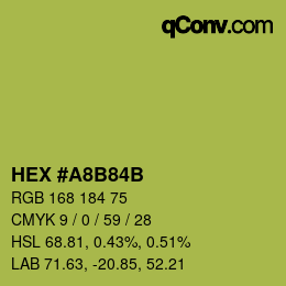 Color code: HEX #A8B84B | qconv.com