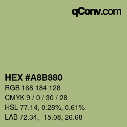 Farbcode: HEX #A8B880 | qconv.com