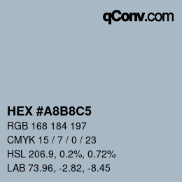 Color code: HEX #A8B8C5 | qconv.com