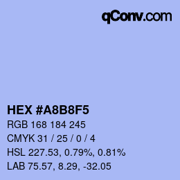 Color code: HEX #A8B8F5 | qconv.com