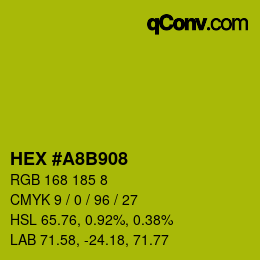 Color code: HEX #A8B908 | qconv.com