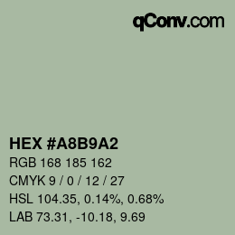Color code: HEX #A8B9A2 | qconv.com