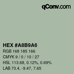 Color code: HEX #A8B9A6 | qconv.com