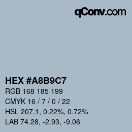 Color code: HEX #A8B9C7 | qconv.com