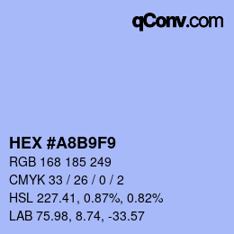 カラーコード: HEX #A8B9F9 | qconv.com