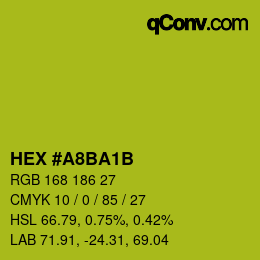 Color code: HEX #A8BA1B | qconv.com