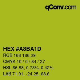 颜色代码: HEX #A8BA1D | qconv.com