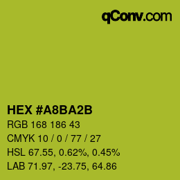 Color code: HEX #A8BA2B | qconv.com
