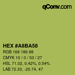 Color code: HEX #A8BA58 | qconv.com