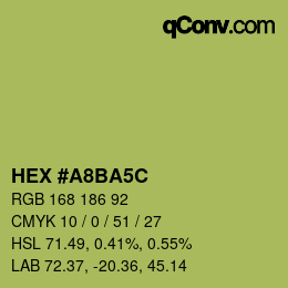 Color code: HEX #A8BA5C | qconv.com