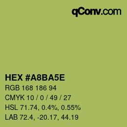 Color code: HEX #A8BA5E | qconv.com