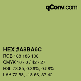 Color code: HEX #A8BA6C | qconv.com