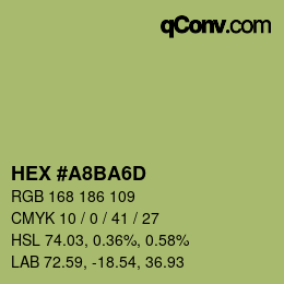 Color code: HEX #A8BA6D | qconv.com