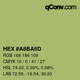 Color code: HEX #A8BA6D | qconv.com