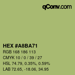 カラーコード: HEX #A8BA71 | qconv.com