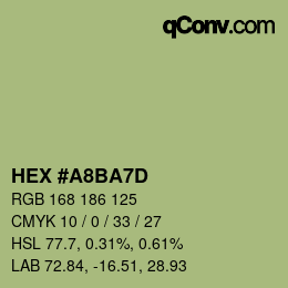 カラーコード: HEX #A8BA7D | qconv.com