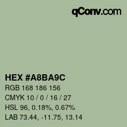 Color code: HEX #A8BA9C | qconv.com