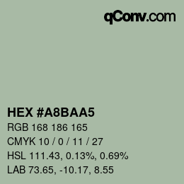 Color code: HEX #A8BAA5 | qconv.com