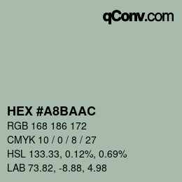 カラーコード: HEX #A8BAAC | qconv.com