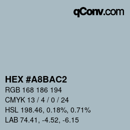 Color code: HEX #A8BAC2 | qconv.com