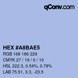 カラーコード: HEX #A8BAE5 | qconv.com